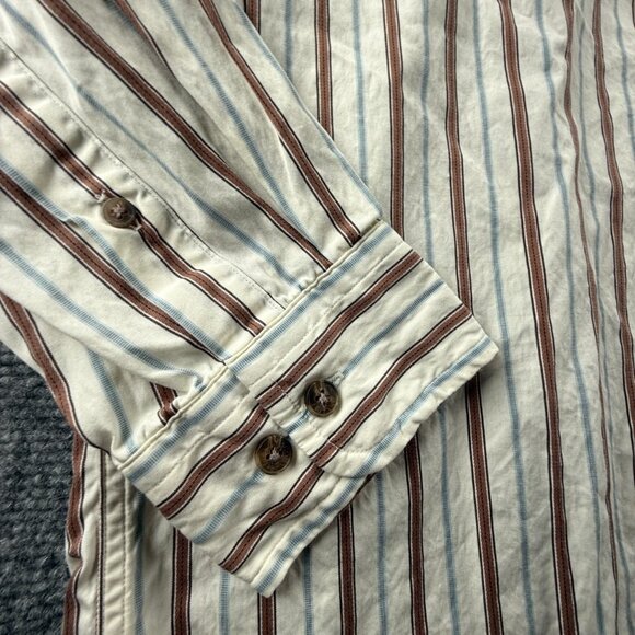 Faconnable Colorful Button-Down Cotton USA Striped XL Men Shirt Long Sleeve - Picture 14 of 16